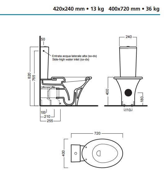 Унитаз моноблок Hatria Sculture YXZ4+YOFS