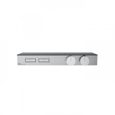 Gessi Hi-Fi Термостат для душа, с вкл. до 2 источников одновременно, с полкой из черного мат. стекла, внешняя часть, цвет: хром 63022#031