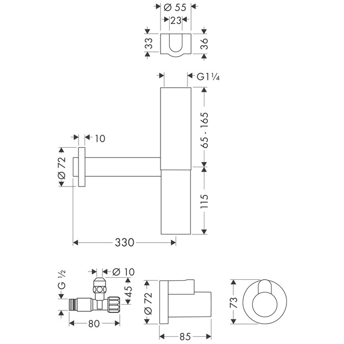 Сифон для раковины Hansgrohe 52120000