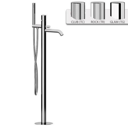 Смеситель для ванны напольный Daniel Trilogy TG678DP, золото брашированное, шт