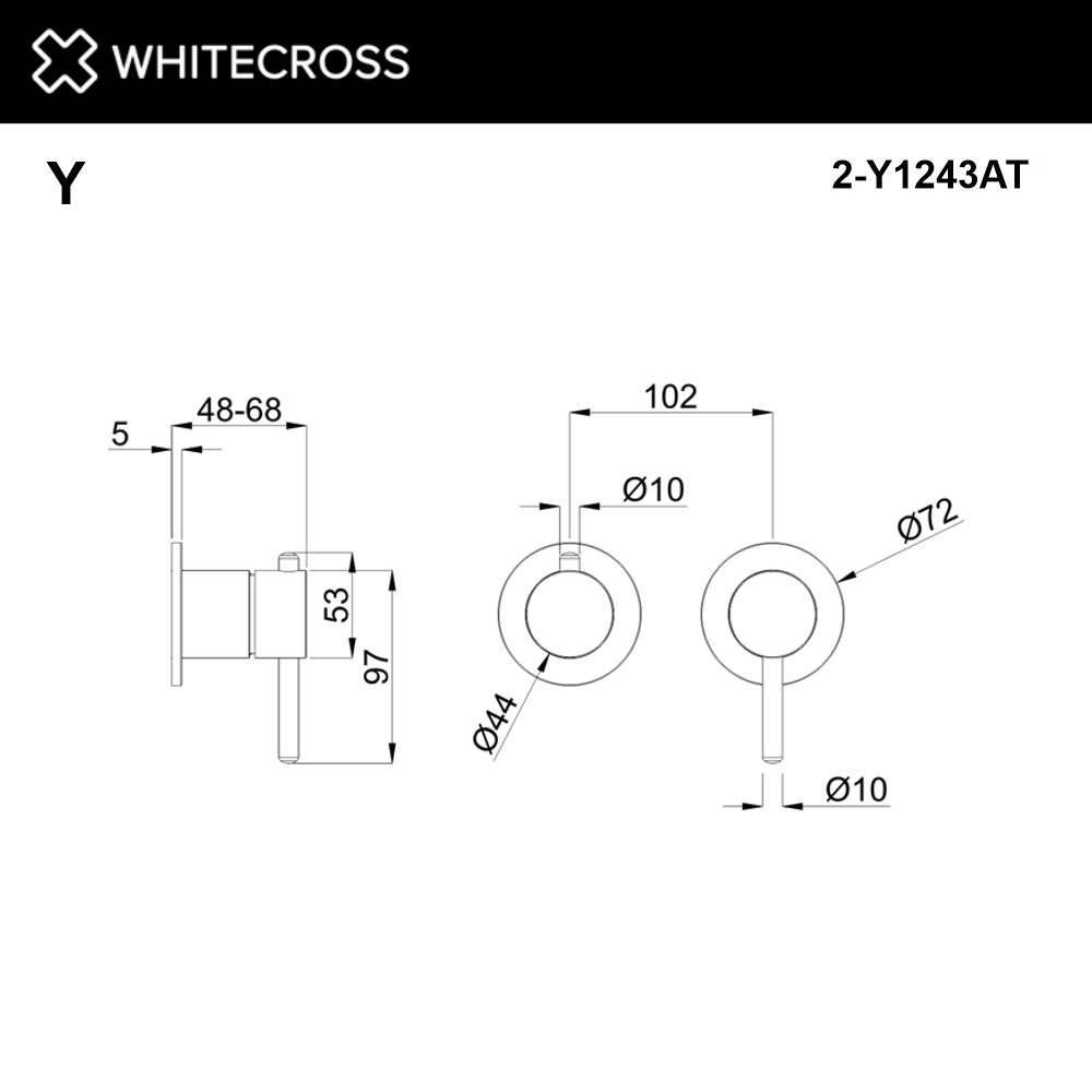 Внешняя часть смесителя для душа на 3 потребителя WHITECROSS Y1243GM (оружейная сталь)
