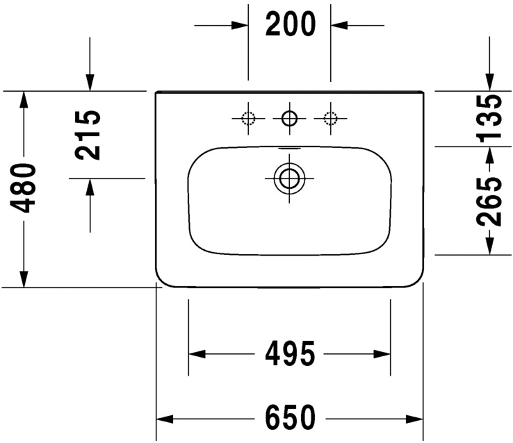 Раковина 65x48 Duravit DuraStyle 2320650000