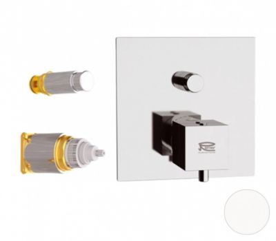 Смеситель термостатический для душа Remer Q-Elegance QT09KBBO, белый матовый