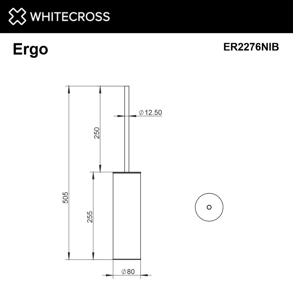 Ершик напольный WHITECROSS Ergo ER2276NIB (брашированный никель)