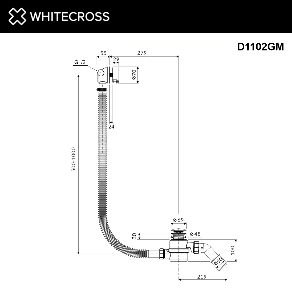Слив-перелив WHITECROSS FILL (оружейная сталь)