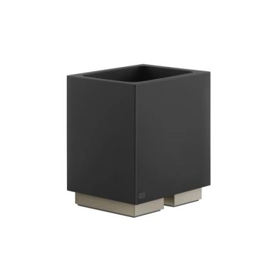 20832#149 Gessi Rettangolo Стакан настольный, цвет: Finox Brushed Nickel/черный матовый