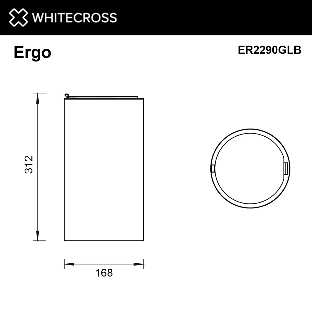 Ведро для мусора WHITECROSS Ergo 4 л. с крышкой ER2290GLB (брашированное золото)