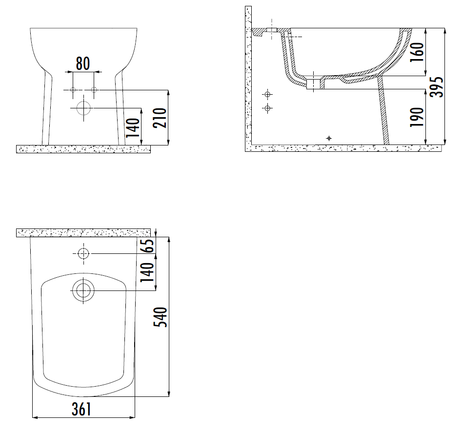 CREAVIT LARA Биде LR500 LR500-00CB00E-0000