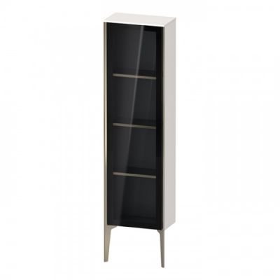 Duravit XViu Шкаф подвесной со стеклянной дверью 40x24x133см, 3 стеклянные полки (петли слева), цвет: белый глянцевый/champagne matt XV1365LB122