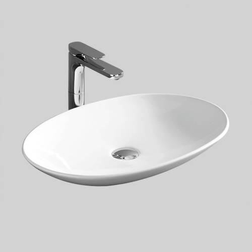 Раковина накладная овальная 60x42 ArtCeram LA Fontana LFL001 01 белый глянцевый