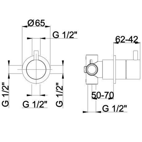 RU733E17Q AQUAELITE встроенный скрытый дивертор KINO на 3 потребителя, 1/2", комплект, бронза (PVD)