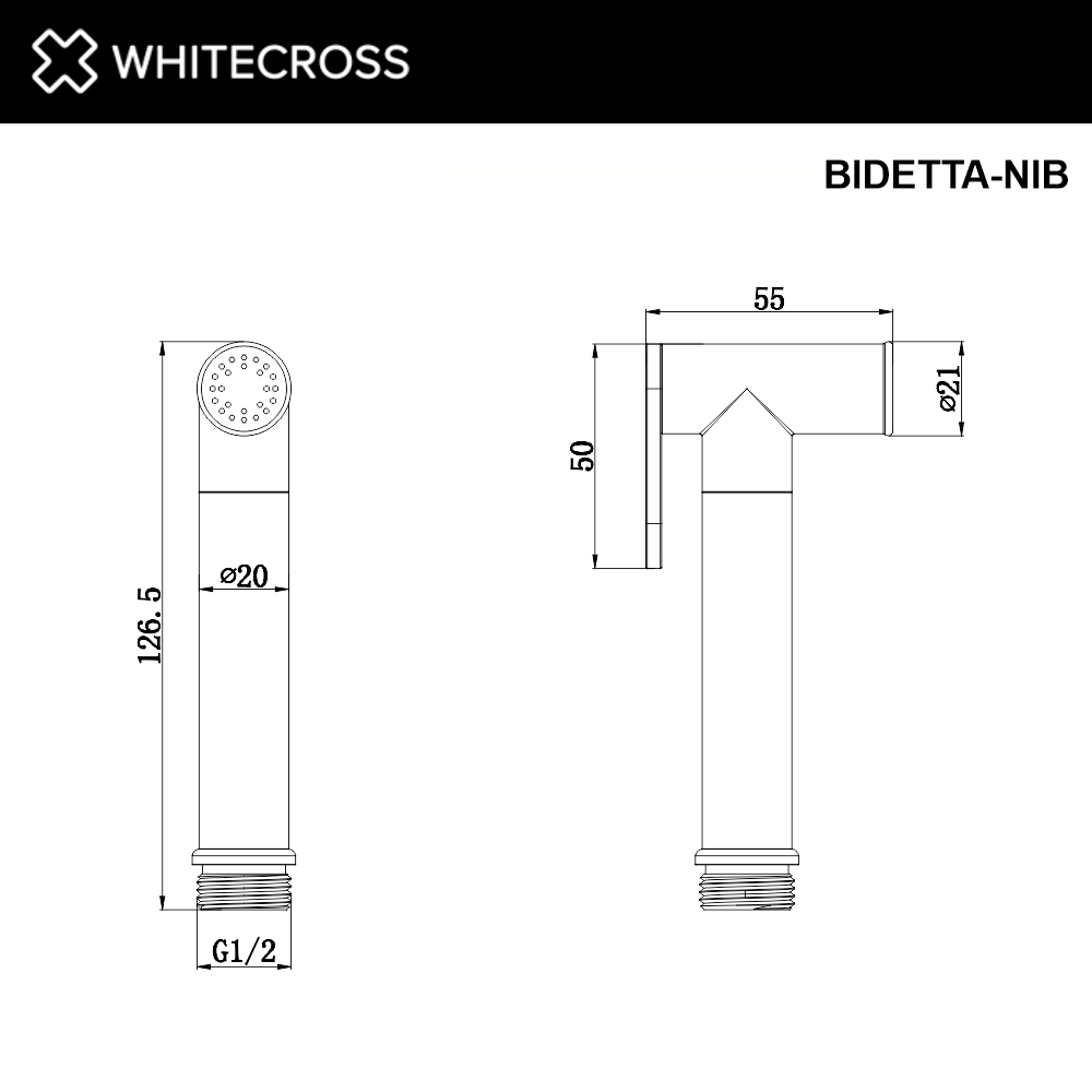 Лейка для биде WHITECROSS BIDETTA-NIB (брашированный никель)