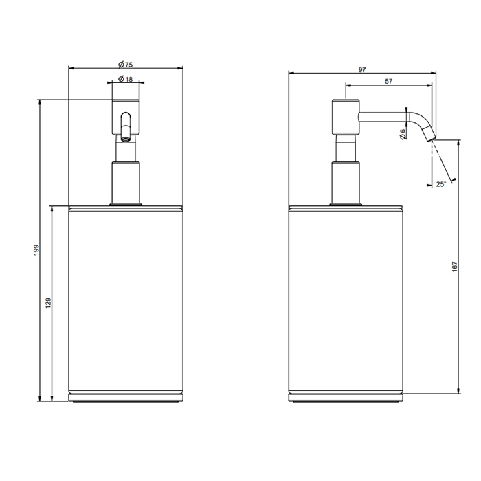 Gessi Tondo Дозатор для жидкого мыла, настольный, черный, цвет: Finox Brushed Nickel 66438#149