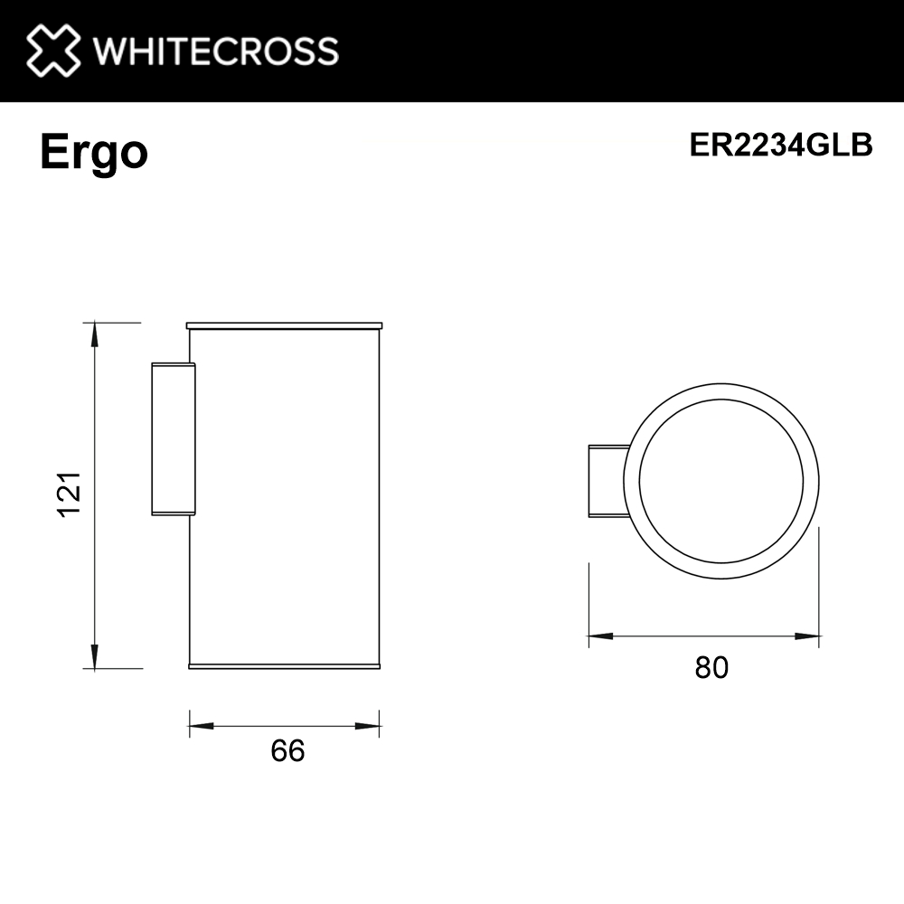 Стакан подвесной WHITECROSS Ergo ER2234GLB (брашированное золото)