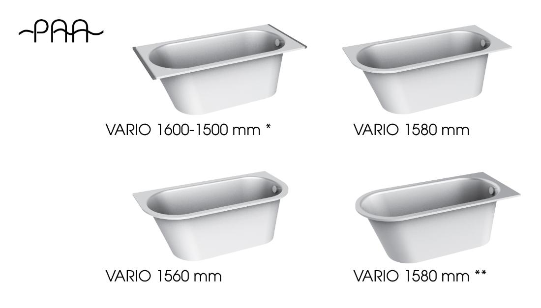Ванна из искусственного камня 160*75 PAA VARIO M VAVARM/00