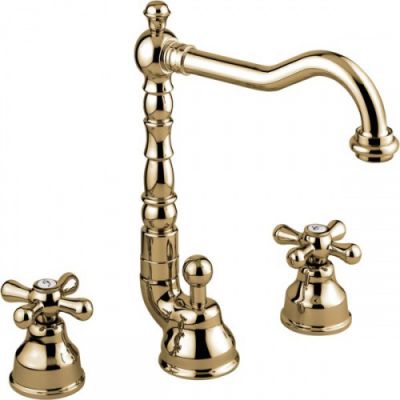 Emmevi Deco Old, смеситель с донным клапаном для раковины на 3 отверстия, цвет бронза 12643/BR