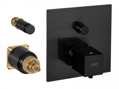 Смеситель термостатический для душа Remer Q-Elegance QT09KBCFP, черный брашированный хром