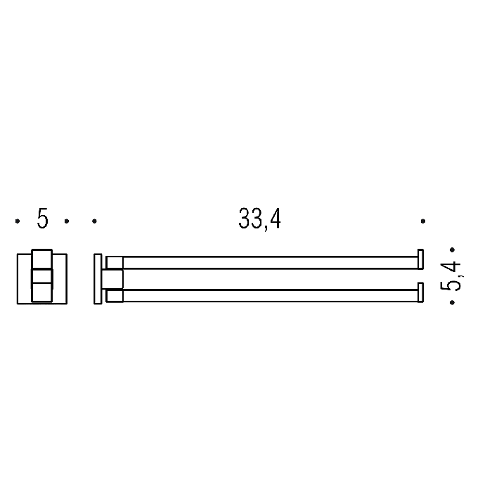B3712.CR Colombo Basic Q Полотенцедержатель 33.4см, двойной поворотный, цвет: хром