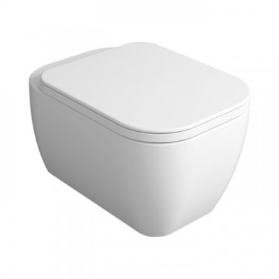 Simas Henges Унитаз 38х55см., подвесной, безободковый, цвет: белый матовый HE18bi matt