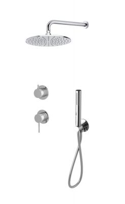 MIBD011RO/C54 Oioli Micro, душевой комплект на 2 потребителя: верхний душ Ø25см, цвет брашированный никель C54