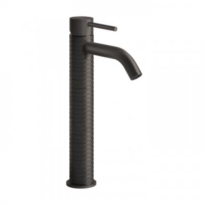 Gessi 316 Смеситель для раковины, на 1 отв., высокий, h: 305мм, излив: 123мм, цвет: brushed black metal pvd 54209#707