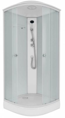 Niagara Eco Душ.каб. NG-5301-14 (900х900х2150) низкий поддон(13см), стекломатовое белые профиля