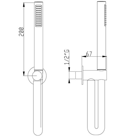 SD004B04Q AquaElite душевой гарнитур с лейкой из ABS пластика, 1/2", белый матовый