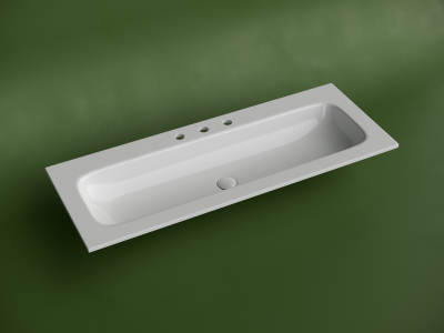 CN7024 Ceramica Nova Раковина накладная мебельная CERAMICANOVA Grace прямоугольная 1210x457, с тремя отверстиями под смеситель цвет белый CN7024