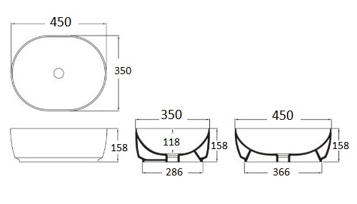 40582 / APCOV45 Althea Cover раковина накладная без перелива 45x35