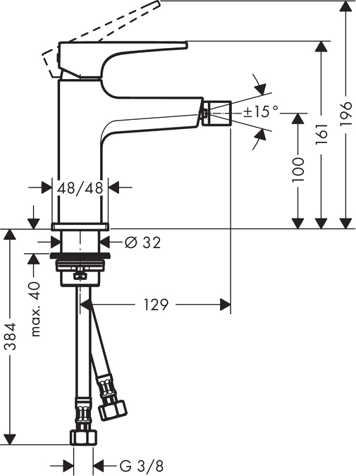 Смеситель для биде Hansgrohe Metropol 32520000