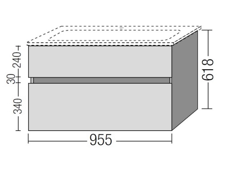 Тумба под раковину 100 см Villeroy&Boch Verity Line B66000VC чёрный матовый