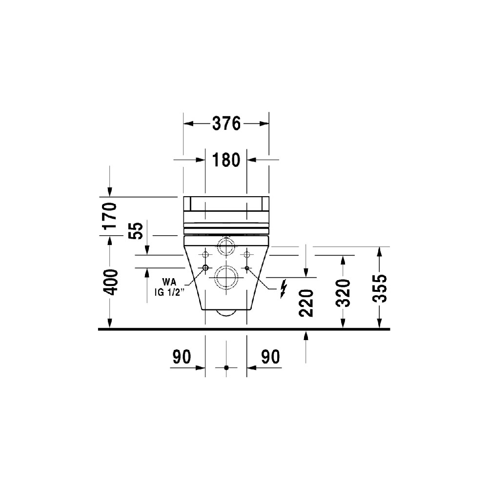 Унитаз подвесной DuraStyle для крышкибиде SensoWash 610200