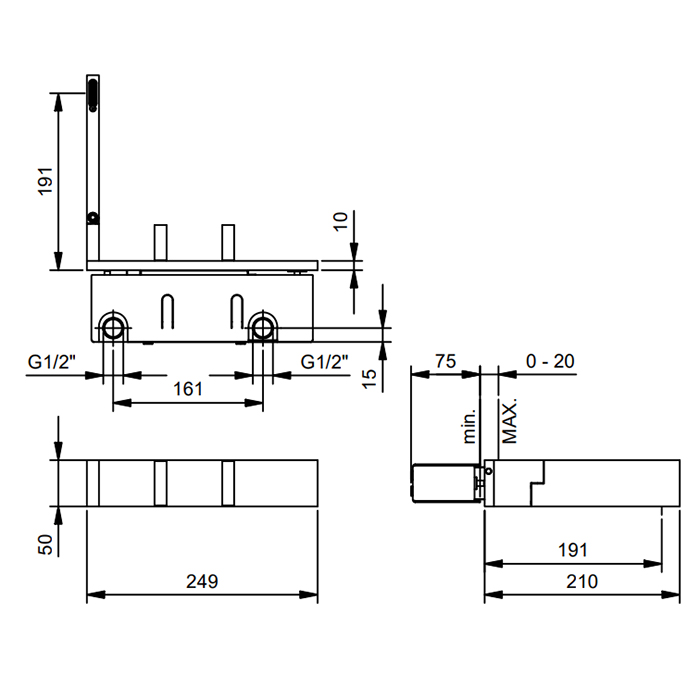Fantini Внутренняя часть смесителя для раковины, 1/2" 44 00 T010A