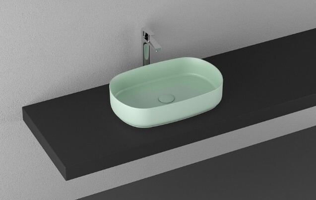 ISVEA Infinity раковина накладная 55x36 см, 10NF65055SV-2T зелёный мятный
