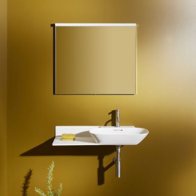 Laufen INO Раковина 90х45х12 см, 1 отв., полка слева, покрытие LLC, цвет: белый 8.1330.1.400.104.1