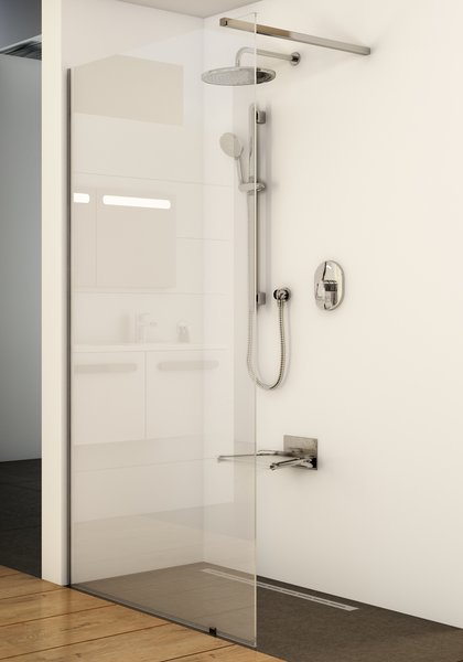 GW9W10300Z1 Неподвижная стенка Ravak ST Walk-In Wall 700 x 2000 черный + транспарент