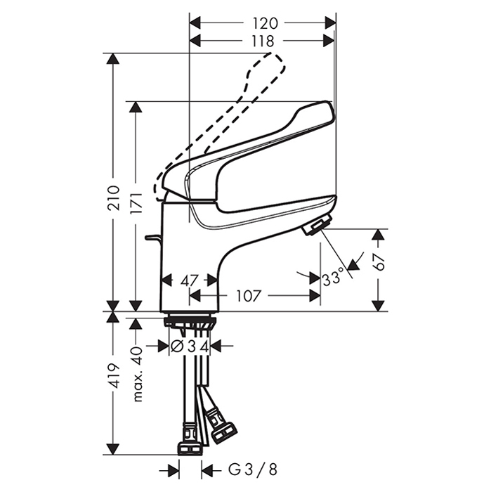 Hansgrohe Novus Care Смеситель для раковины, на 1 отв., цвет: хром 71920000