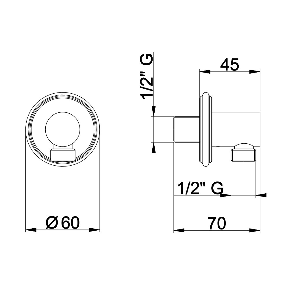 PA013A01Q AQUAelite INstile отвод воды для душа из латуни, хром
