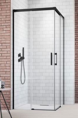Душевая кабина 120x120 с двумя раздвижными дверями IDEA Black KDD