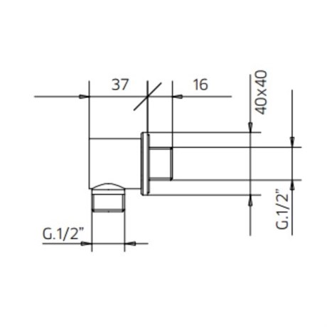 99586183 Palazzani отвод воды для душа из латуни, 1/2", золото