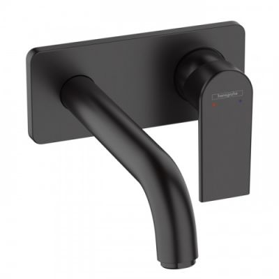 Hansgrohe Vernis Shap Смеситель для раковины, настенный, излив 204 мм, внешняя часть, цвет: матовый черный 71578670