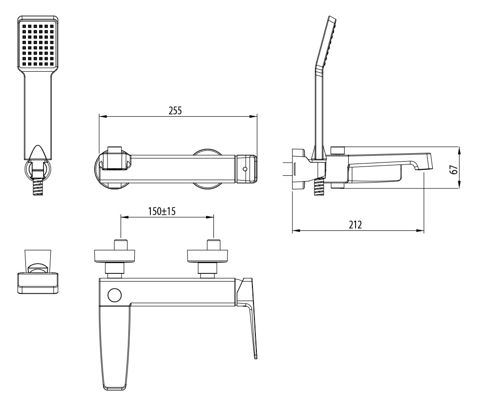 M&Z NGM00500 New Geometry Смеситель для ванны, ХРОМ