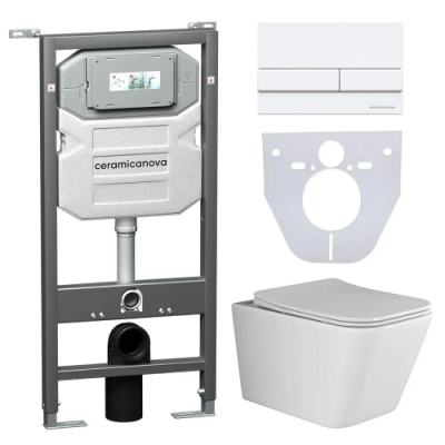 Комплект инсталляция унитаз кнопка Ceramica Nova CN3007_1002W_1000