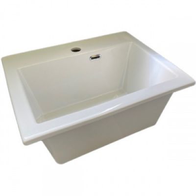 White Ceramic Rio, постирочная/хозяйственная раковина 50х40хh26 см, с отверстием под смеситель, цвет белый глянцевый W0134F01