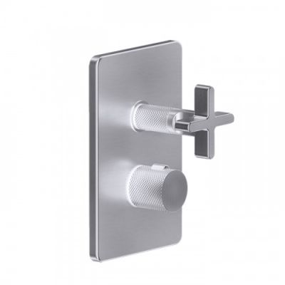 Gessi Inciso+ Встраиваемый термостатический смеситель на 3 источника, резьба 1/2, внешняя часть, цвет: finox 58236#149