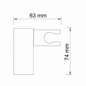 A011 Настенный держатель лейки Размеры (Ш/В/Г): 7,4х9х6,3 см