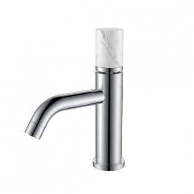 Смеситель для раковины Boheme STICK CHROME MRAMOR WHITE_Комплект 121-CR-MR-W