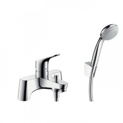 Hansgrohe Focus Смеситель на край ванны на 2 отверстия с переключающим вентилем и ручным душем Crometta 85 1jet 31521000