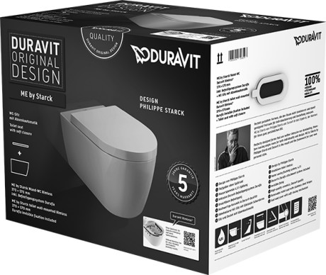 Унитаз подвесной 57 см Duravit Me by Starck 45290900A1