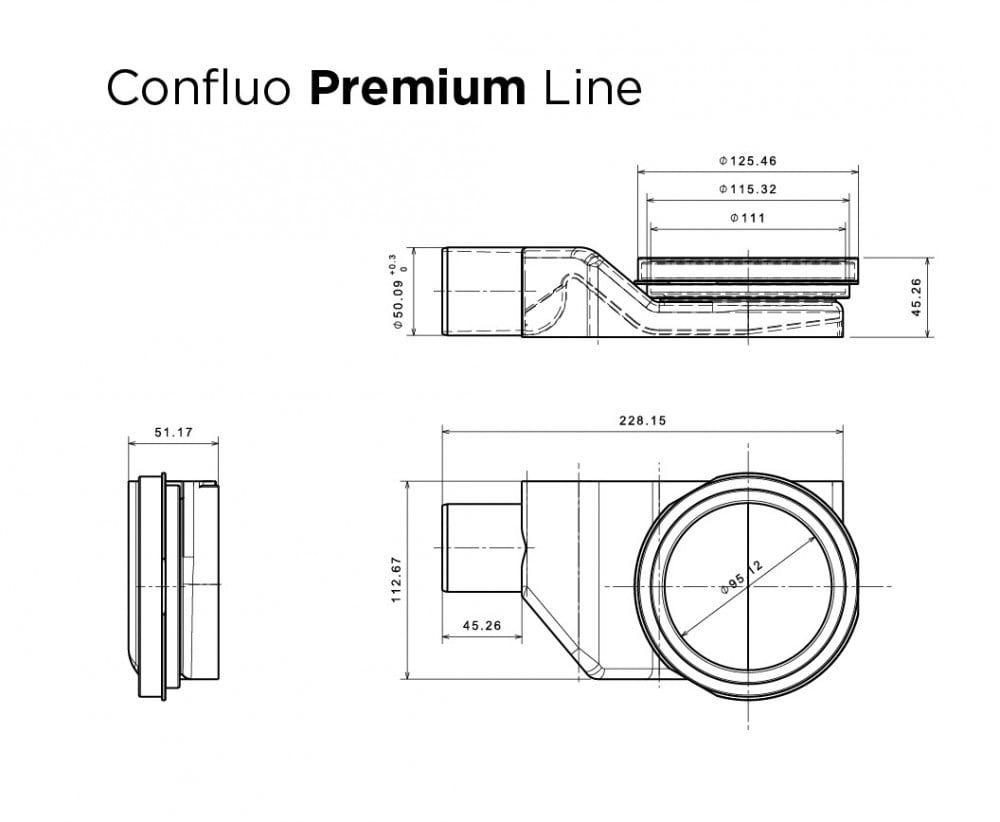 Линейный трап 650 мм PESTAN Confluo Premium White Glass Line 13000283